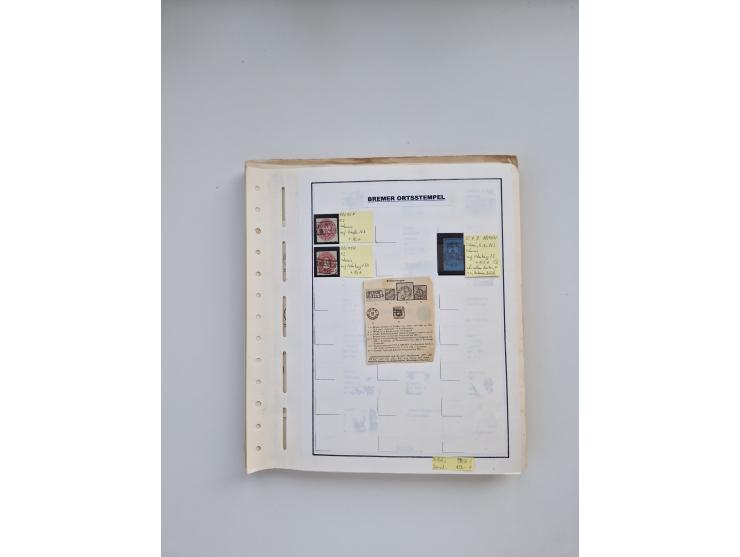 BADEN BIS WÜRTTEMBERG, Stempelsammlung auf einigen tausend Marken und Briefstücken und ein paar Dutzend Belegen, dabei auch N