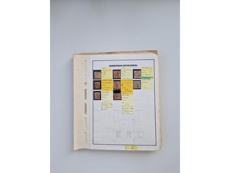 BADEN BIS WÜRTTEMBERG, Stempelsammlung auf einigen tausend Marken und Briefstücken und ein paar Dutzend Belegen, dabei auch N