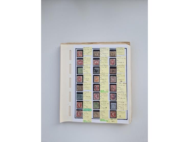 BADEN BIS WÜRTTEMBERG, Stempelsammlung auf einigen tausend Marken und Briefstücken und ein paar Dutzend Belegen, dabei auch N