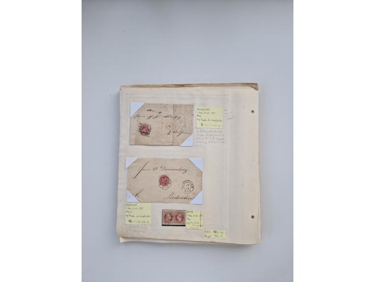 BADEN BIS WÜRTTEMBERG, Stempelsammlung auf einigen tausend Marken und Briefstücken und ein paar Dutzend Belegen, dabei auch N