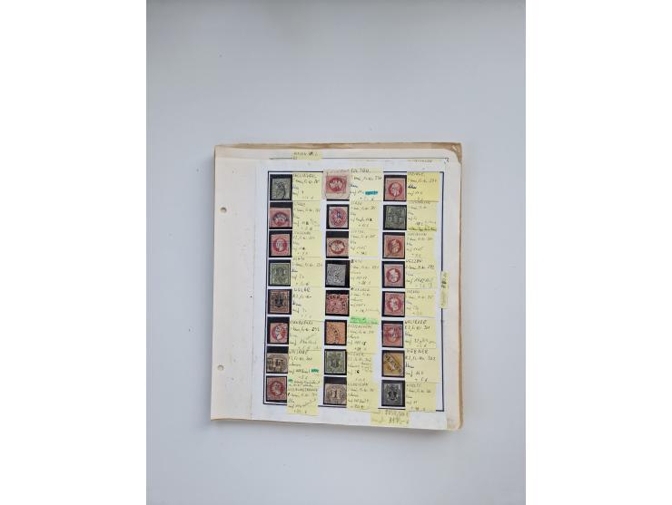 BADEN BIS WÜRTTEMBERG, Stempelsammlung auf einigen tausend Marken und Briefstücken und ein paar Dutzend Belegen, dabei auch N