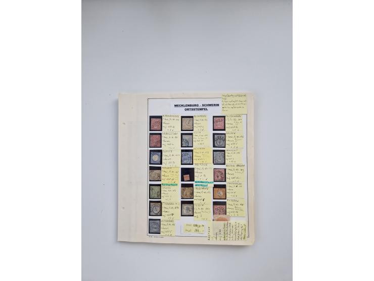 BADEN BIS WÜRTTEMBERG, Stempelsammlung auf einigen tausend Marken und Briefstücken und ein paar Dutzend Belegen, dabei auch N