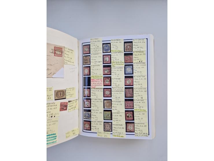 BADEN BIS WÜRTTEMBERG, Stempelsammlung auf einigen tausend Marken und Briefstücken und ein paar Dutzend Belegen, dabei auch N