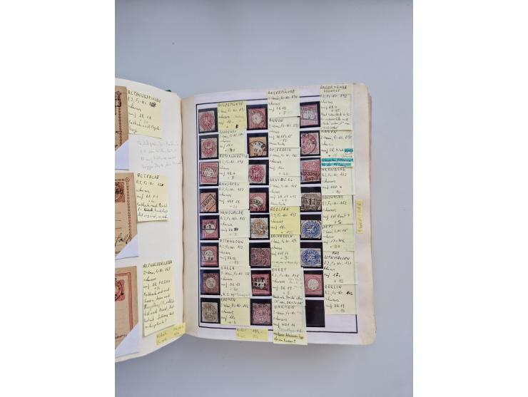 BADEN BIS WÜRTTEMBERG, Stempelsammlung auf einigen tausend Marken und Briefstücken und ein paar Dutzend Belegen, dabei auch N