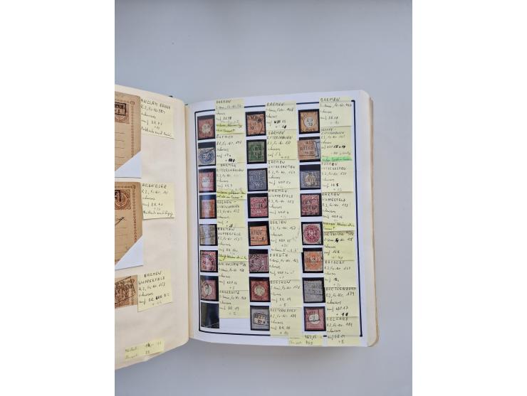 BADEN BIS WÜRTTEMBERG, Stempelsammlung auf einigen tausend Marken und Briefstücken und ein paar Dutzend Belegen, dabei auch N