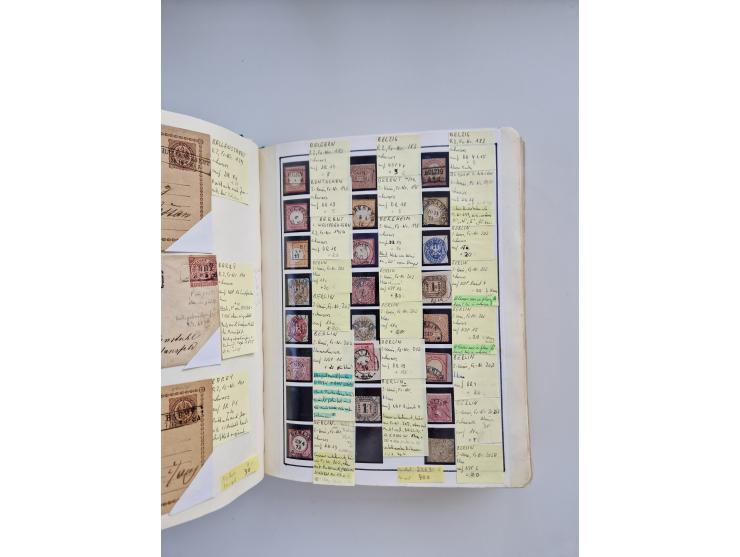 BADEN BIS WÜRTTEMBERG, Stempelsammlung auf einigen tausend Marken und Briefstücken und ein paar Dutzend Belegen, dabei auch N