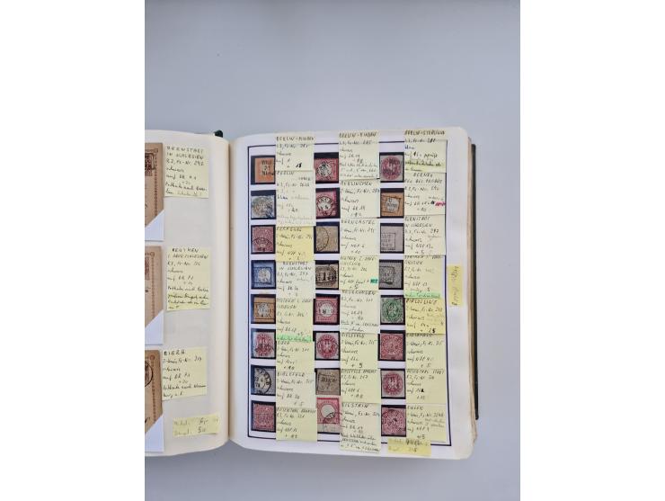 BADEN BIS WÜRTTEMBERG, Stempelsammlung auf einigen tausend Marken und Briefstücken und ein paar Dutzend Belegen, dabei auch N