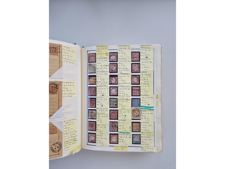 BADEN BIS WÜRTTEMBERG, Stempelsammlung auf einigen tausend Marken und Briefstücken und ein paar Dutzend Belegen, dabei auch N