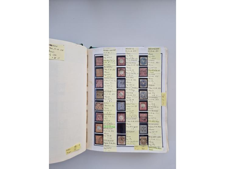 BADEN BIS WÜRTTEMBERG, Stempelsammlung auf einigen tausend Marken und Briefstücken und ein paar Dutzend Belegen, dabei auch N