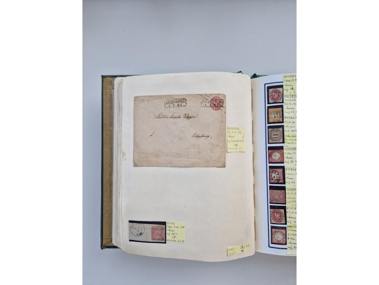 BADEN BIS WÜRTTEMBERG, Stempelsammlung auf einigen tausend Marken und Briefstücken und ein paar Dutzend Belegen, dabei auch N