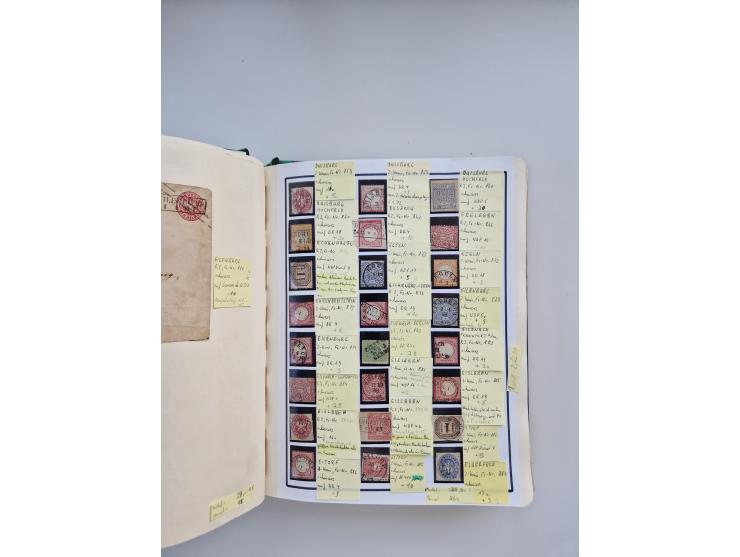 BADEN BIS WÜRTTEMBERG, Stempelsammlung auf einigen tausend Marken und Briefstücken und ein paar Dutzend Belegen, dabei auch N