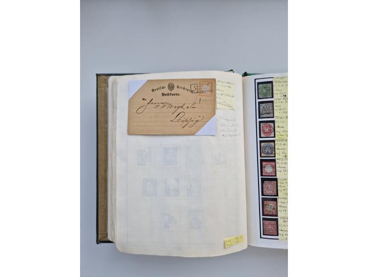 BADEN BIS WÜRTTEMBERG, Stempelsammlung auf einigen tausend Marken und Briefstücken und ein paar Dutzend Belegen, dabei auch N