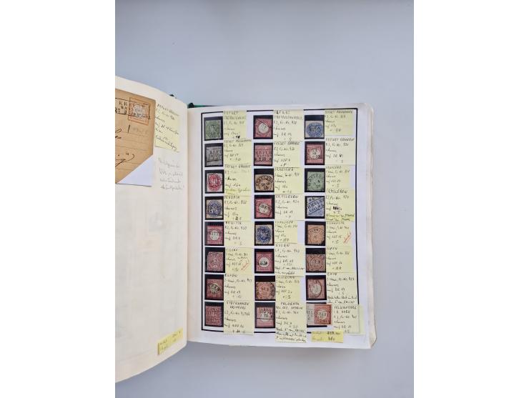 BADEN BIS WÜRTTEMBERG, Stempelsammlung auf einigen tausend Marken und Briefstücken und ein paar Dutzend Belegen, dabei auch N