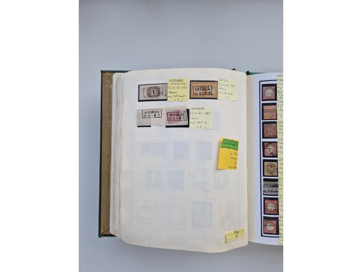 BADEN BIS WÜRTTEMBERG, Stempelsammlung auf einigen tausend Marken und Briefstücken und ein paar Dutzend Belegen, dabei auch N