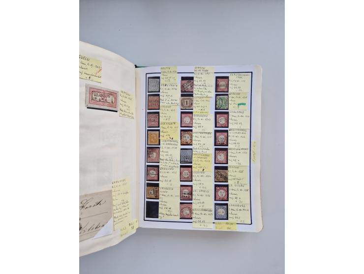 BADEN BIS WÜRTTEMBERG, Stempelsammlung auf einigen tausend Marken und Briefstücken und ein paar Dutzend Belegen, dabei auch N