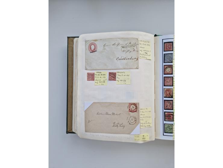 BADEN BIS WÜRTTEMBERG, Stempelsammlung auf einigen tausend Marken und Briefstücken und ein paar Dutzend Belegen, dabei auch N