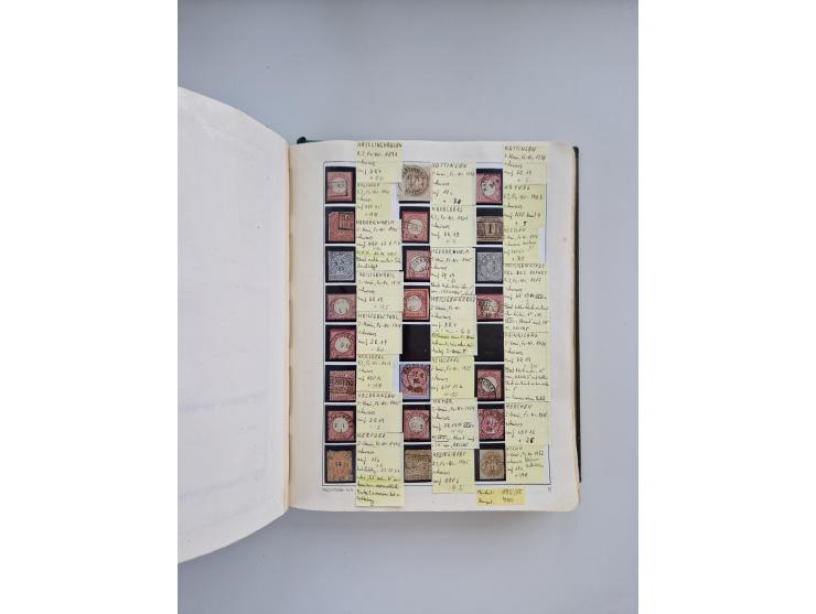 BADEN BIS WÜRTTEMBERG, Stempelsammlung auf einigen tausend Marken und Briefstücken und ein paar Dutzend Belegen, dabei auch N