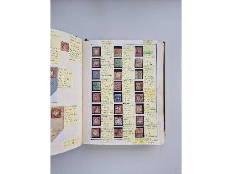 BADEN BIS WÜRTTEMBERG, Stempelsammlung auf einigen tausend Marken und Briefstücken und ein paar Dutzend Belegen, dabei auch N