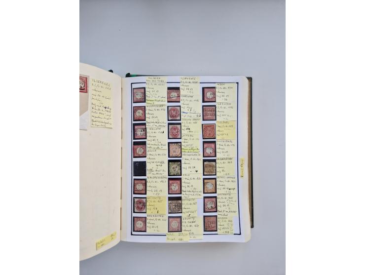 BADEN BIS WÜRTTEMBERG, Stempelsammlung auf einigen tausend Marken und Briefstücken und ein paar Dutzend Belegen, dabei auch N