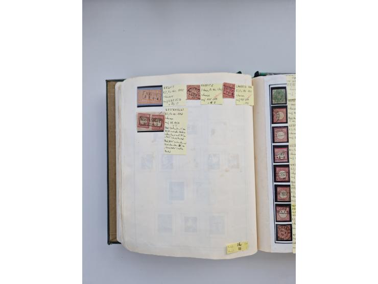 BADEN BIS WÜRTTEMBERG, Stempelsammlung auf einigen tausend Marken und Briefstücken und ein paar Dutzend Belegen, dabei auch N