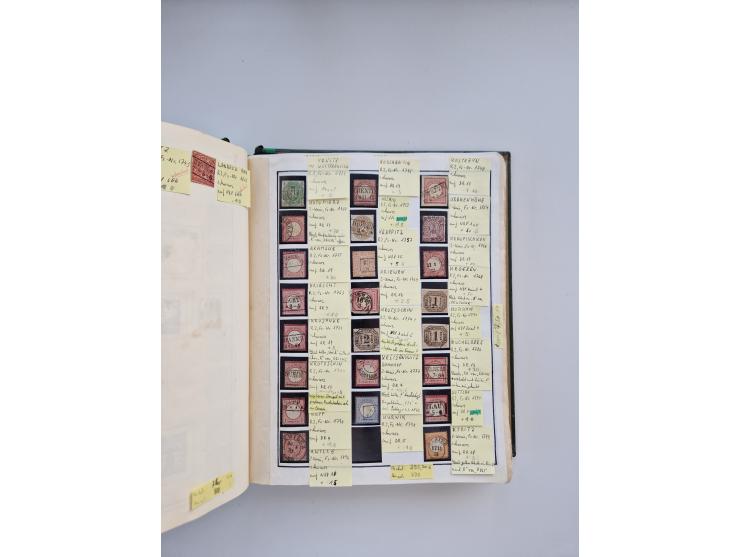 BADEN BIS WÜRTTEMBERG, Stempelsammlung auf einigen tausend Marken und Briefstücken und ein paar Dutzend Belegen, dabei auch N