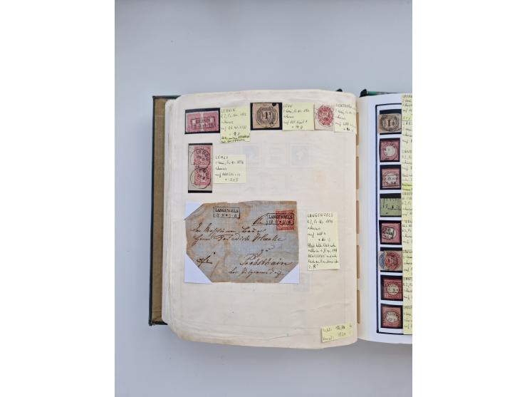 BADEN BIS WÜRTTEMBERG, Stempelsammlung auf einigen tausend Marken und Briefstücken und ein paar Dutzend Belegen, dabei auch N