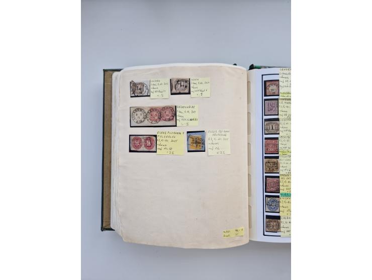 BADEN BIS WÜRTTEMBERG, Stempelsammlung auf einigen tausend Marken und Briefstücken und ein paar Dutzend Belegen, dabei auch N