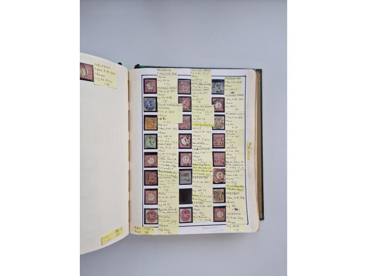 BADEN BIS WÜRTTEMBERG, Stempelsammlung auf einigen tausend Marken und Briefstücken und ein paar Dutzend Belegen, dabei auch N