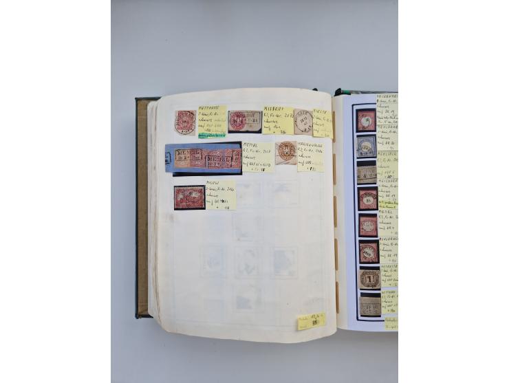 BADEN BIS WÜRTTEMBERG, Stempelsammlung auf einigen tausend Marken und Briefstücken und ein paar Dutzend Belegen, dabei auch N