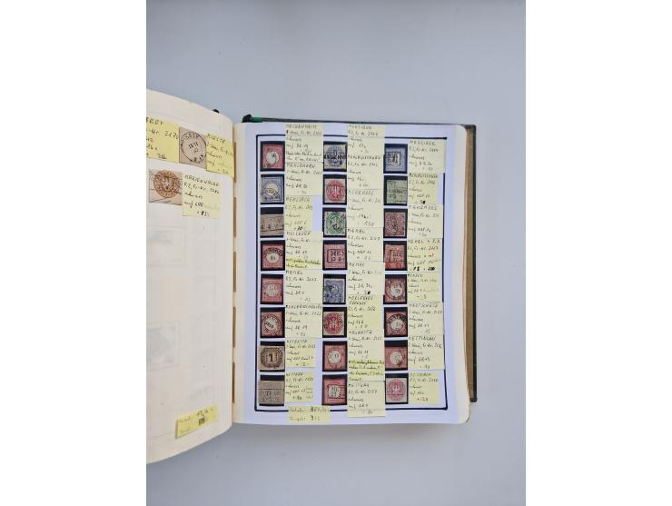 BADEN BIS WÜRTTEMBERG, Stempelsammlung auf einigen tausend Marken und Briefstücken und ein paar Dutzend Belegen, dabei auch N