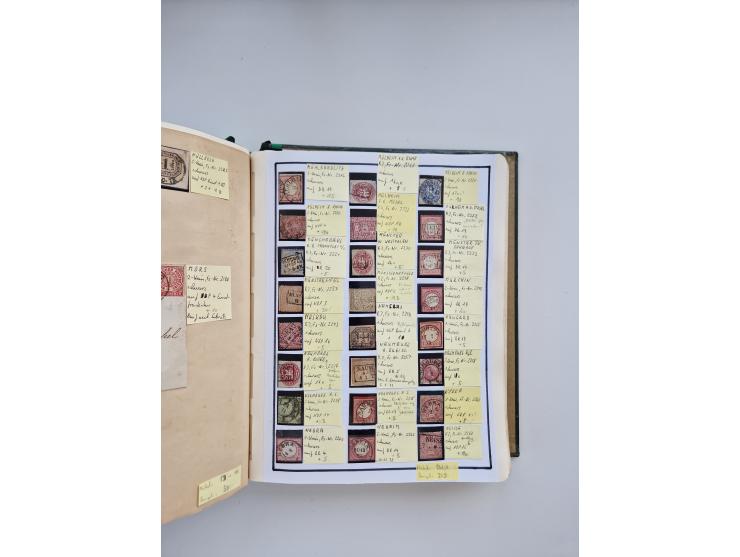 BADEN BIS WÜRTTEMBERG, Stempelsammlung auf einigen tausend Marken und Briefstücken und ein paar Dutzend Belegen, dabei auch N