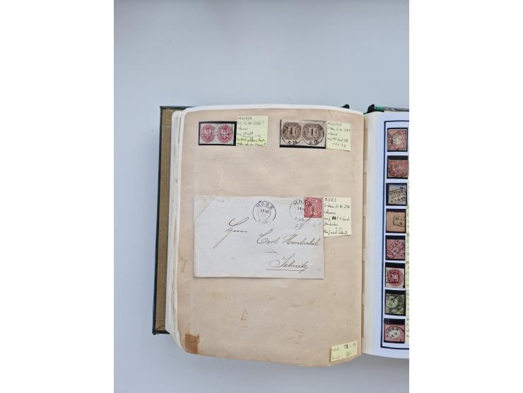 BADEN BIS WÜRTTEMBERG, Stempelsammlung auf einigen tausend Marken und Briefstücken und ein paar Dutzend Belegen, dabei auch N