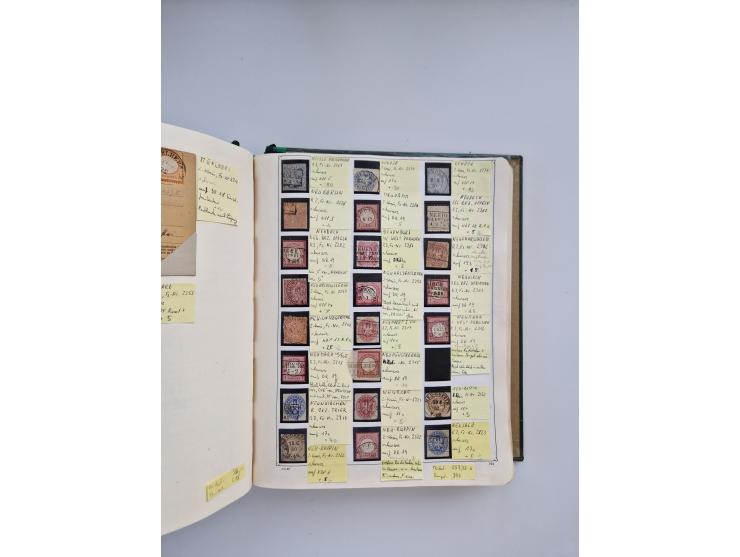 BADEN BIS WÜRTTEMBERG, Stempelsammlung auf einigen tausend Marken und Briefstücken und ein paar Dutzend Belegen, dabei auch N