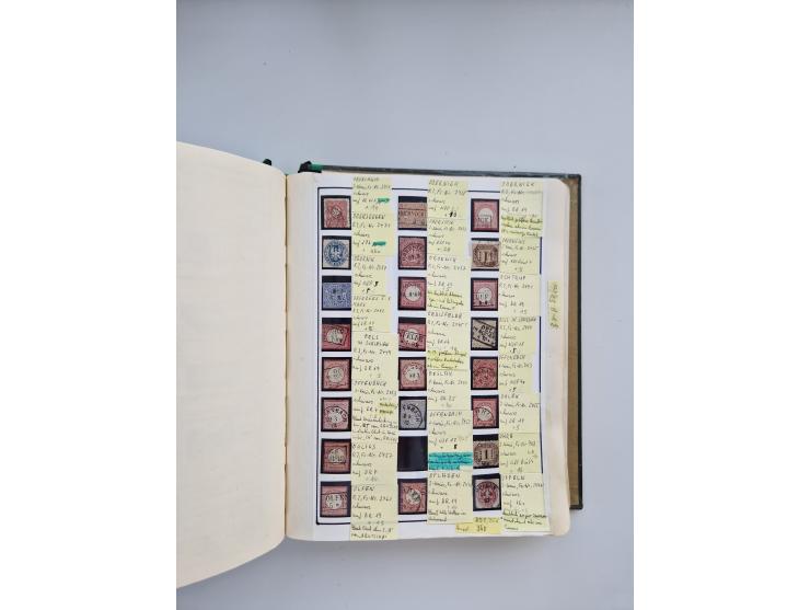 BADEN BIS WÜRTTEMBERG, Stempelsammlung auf einigen tausend Marken und Briefstücken und ein paar Dutzend Belegen, dabei auch N