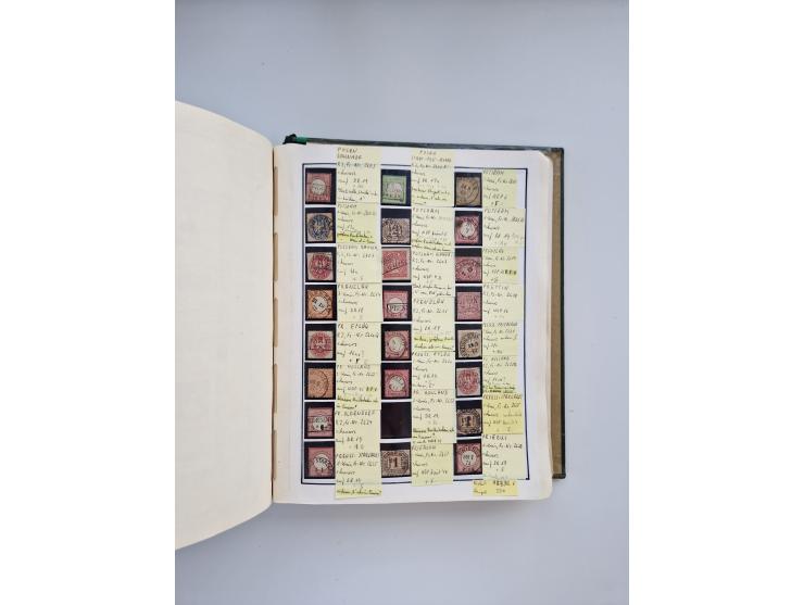 BADEN BIS WÜRTTEMBERG, Stempelsammlung auf einigen tausend Marken und Briefstücken und ein paar Dutzend Belegen, dabei auch N