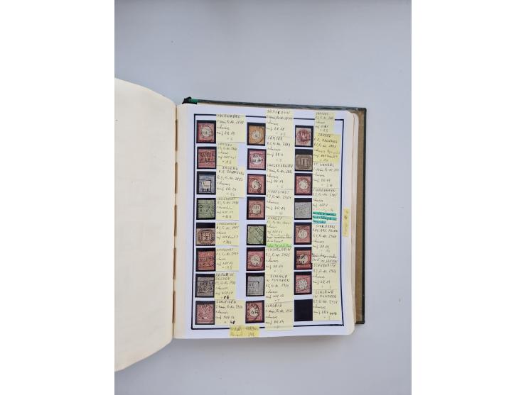 BADEN BIS WÜRTTEMBERG, Stempelsammlung auf einigen tausend Marken und Briefstücken und ein paar Dutzend Belegen, dabei auch N