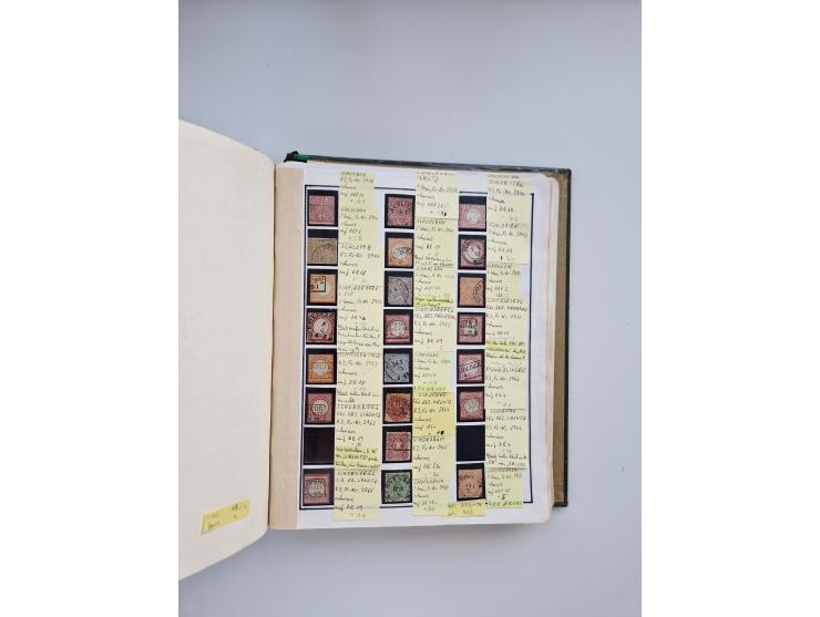 BADEN BIS WÜRTTEMBERG, Stempelsammlung auf einigen tausend Marken und Briefstücken und ein paar Dutzend Belegen, dabei auch N