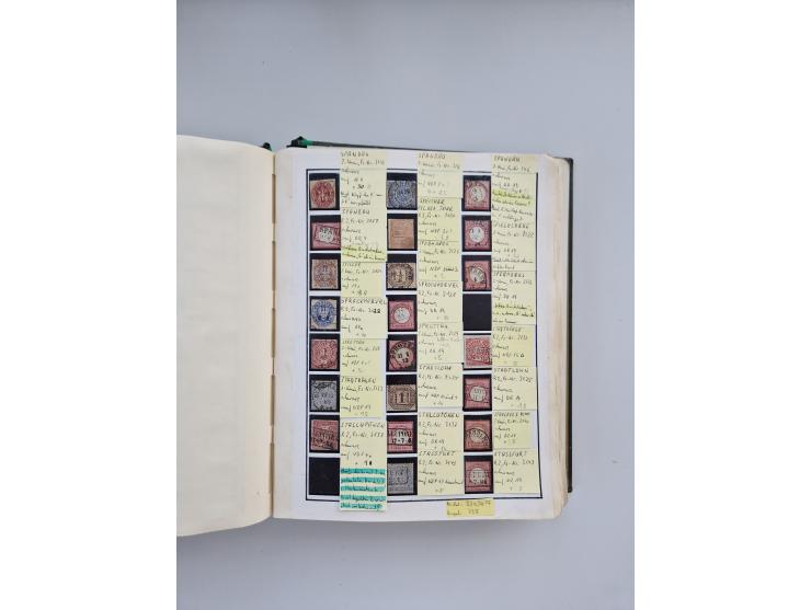 BADEN BIS WÜRTTEMBERG, Stempelsammlung auf einigen tausend Marken und Briefstücken und ein paar Dutzend Belegen, dabei auch N