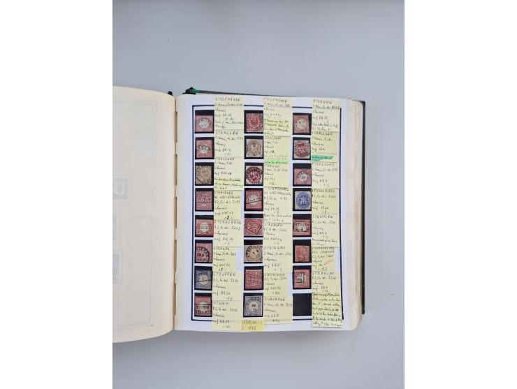 BADEN BIS WÜRTTEMBERG, Stempelsammlung auf einigen tausend Marken und Briefstücken und ein paar Dutzend Belegen, dabei auch N