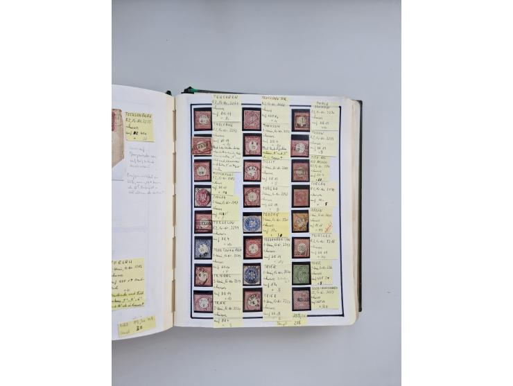 BADEN BIS WÜRTTEMBERG, Stempelsammlung auf einigen tausend Marken und Briefstücken und ein paar Dutzend Belegen, dabei auch N