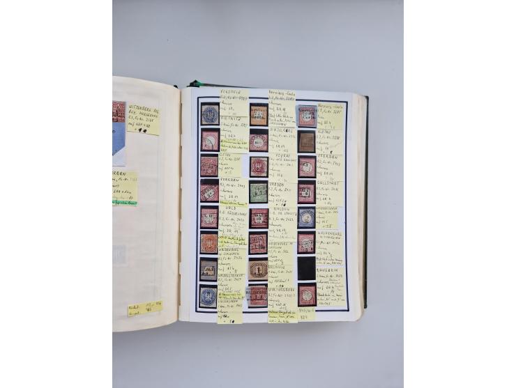 BADEN BIS WÜRTTEMBERG, Stempelsammlung auf einigen tausend Marken und Briefstücken und ein paar Dutzend Belegen, dabei auch N