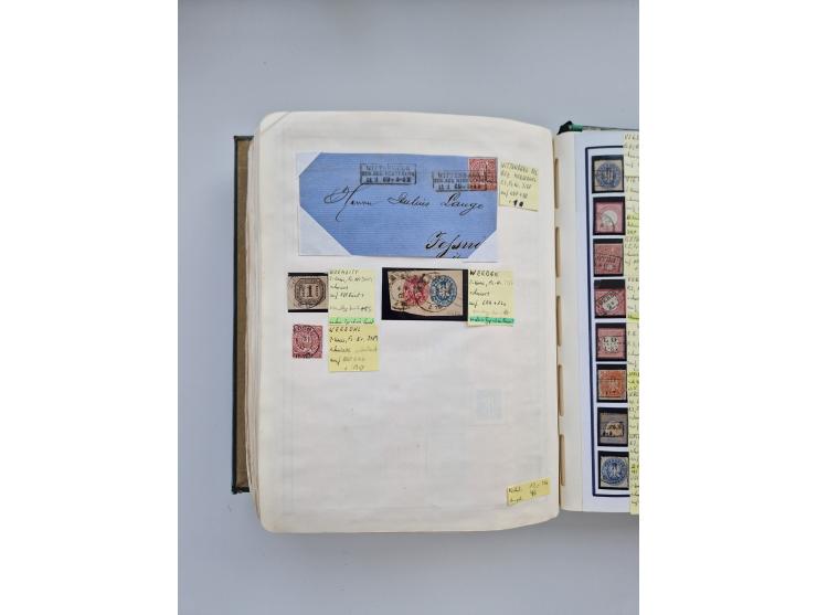 BADEN BIS WÜRTTEMBERG, Stempelsammlung auf einigen tausend Marken und Briefstücken und ein paar Dutzend Belegen, dabei auch N