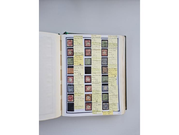 BADEN BIS WÜRTTEMBERG, Stempelsammlung auf einigen tausend Marken und Briefstücken und ein paar Dutzend Belegen, dabei auch N