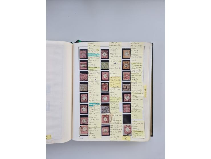 BADEN BIS WÜRTTEMBERG, Stempelsammlung auf einigen tausend Marken und Briefstücken und ein paar Dutzend Belegen, dabei auch N