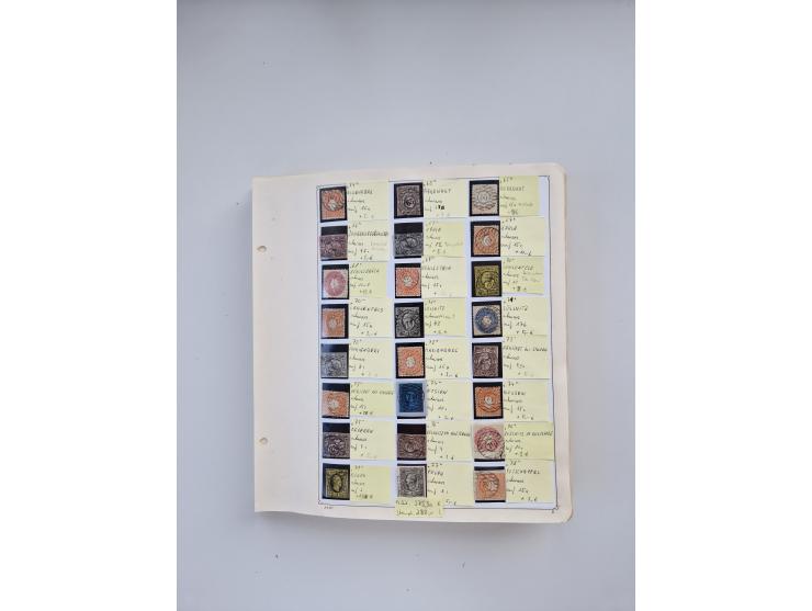 BADEN BIS WÜRTTEMBERG, Stempelsammlung auf einigen tausend Marken und Briefstücken und ein paar Dutzend Belegen, dabei auch N