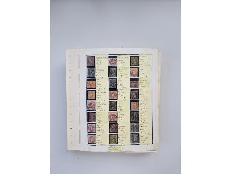 BADEN BIS WÜRTTEMBERG, Stempelsammlung auf einigen tausend Marken und Briefstücken und ein paar Dutzend Belegen, dabei auch N