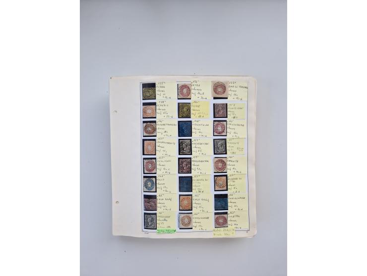 BADEN BIS WÜRTTEMBERG, Stempelsammlung auf einigen tausend Marken und Briefstücken und ein paar Dutzend Belegen, dabei auch N