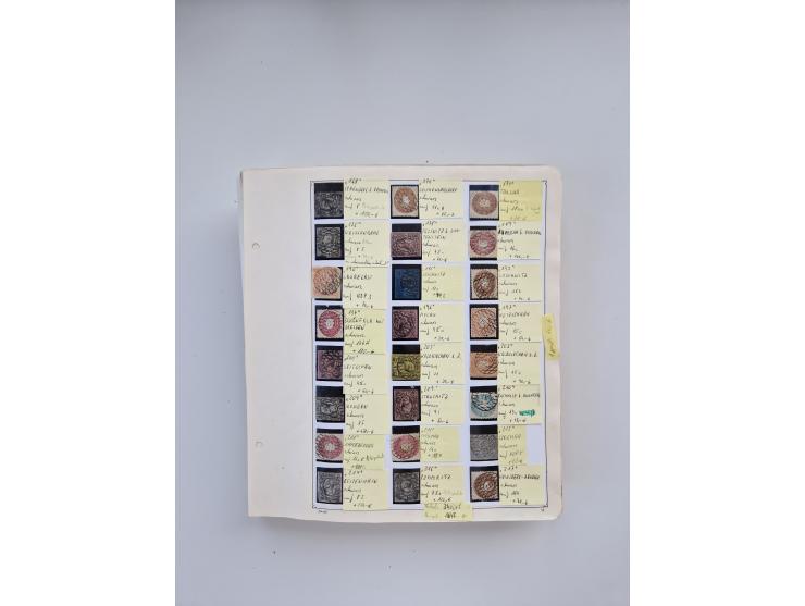 BADEN BIS WÜRTTEMBERG, Stempelsammlung auf einigen tausend Marken und Briefstücken und ein paar Dutzend Belegen, dabei auch N