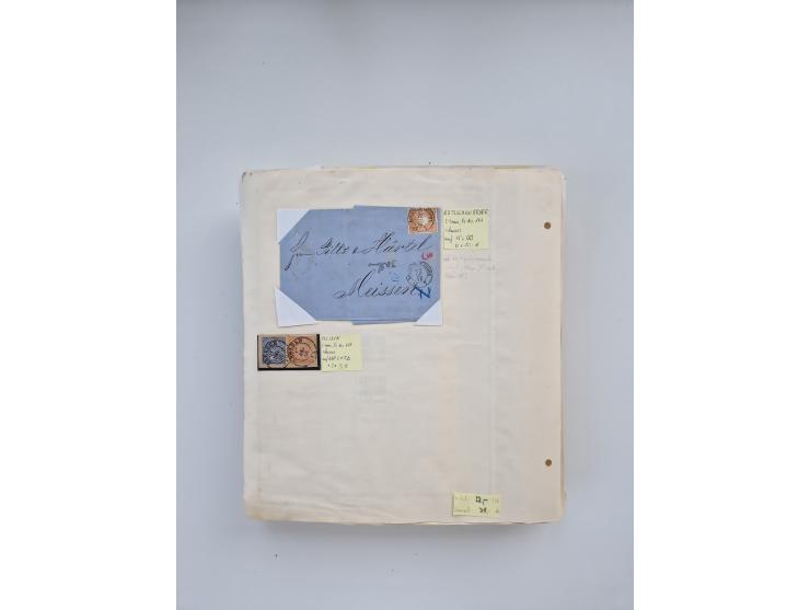 BADEN BIS WÜRTTEMBERG, Stempelsammlung auf einigen tausend Marken und Briefstücken und ein paar Dutzend Belegen, dabei auch N