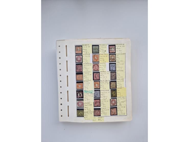 BADEN BIS WÜRTTEMBERG, Stempelsammlung auf einigen tausend Marken und Briefstücken und ein paar Dutzend Belegen, dabei auch N